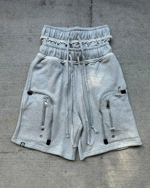 High Street Hip Hop Streetwear New Two Piece Set Hoodies and Shorts - Jeetskee