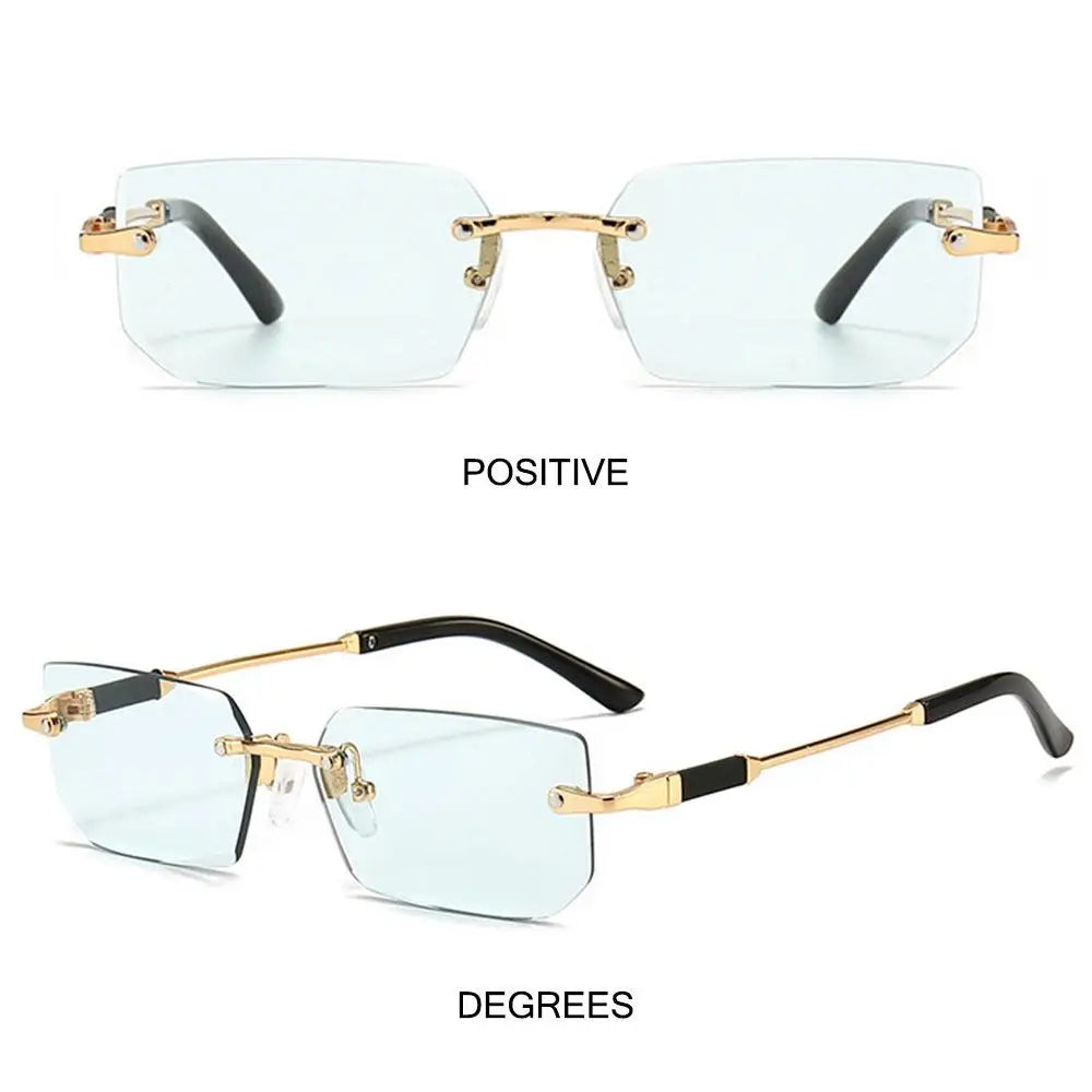 UV400 Rimless Rectangle Sunglasses Fashion Y2K Frameless Sun Glasses - Jeetskee
