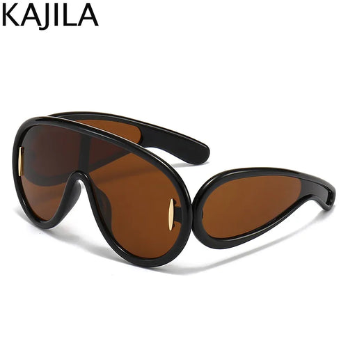 Oversized Y2K Punk One-Piece Sunglasses Women Sports Wave Mask Sun - Jeetskee