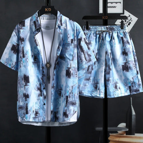 【M-3XL】New men's printed shirt sets, high quality fashion trend - Jeetskee