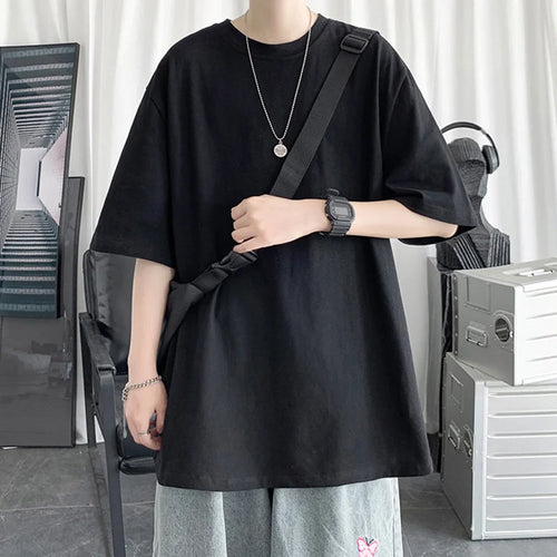 Men's Cotton Oversized T-shirt Loose Tops Tshirts For Clothing - Jeetskee