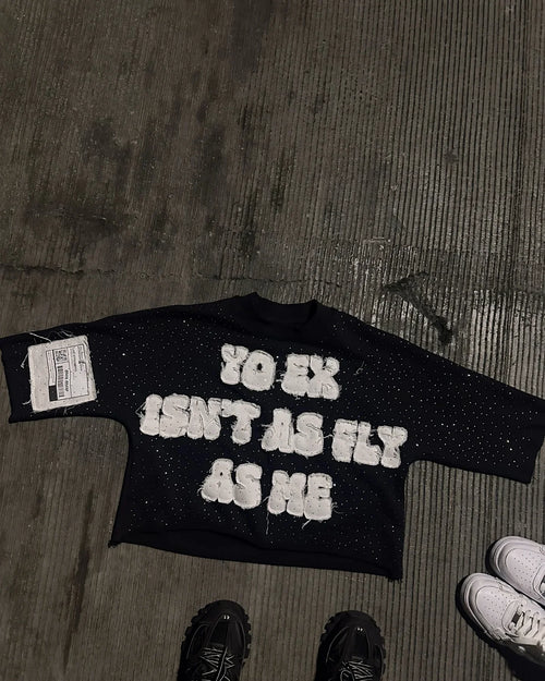 New Gothic Letter Patchwork Tracksuit Men Y2k Hip Hop Retro Sequin - Jeetskee