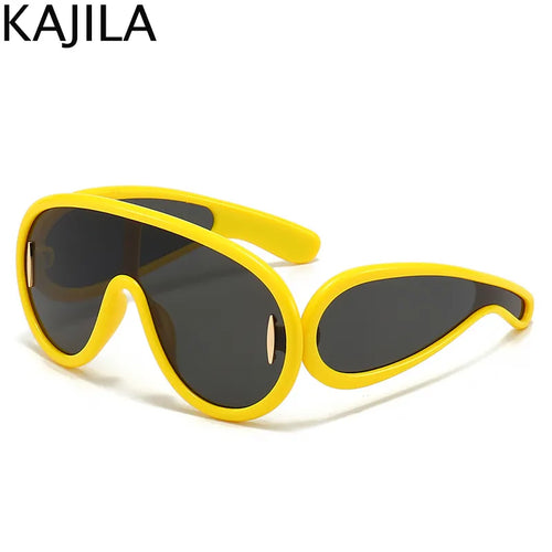 Oversized Y2K Punk One-Piece Sunglasses Women Sports Wave Mask Sun - Jeetskee