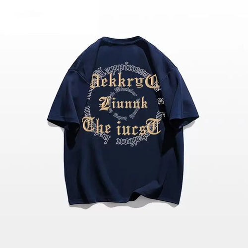 Men's T-shirt Loose Alphabet Tops Oversized Male Tees Shirts Hip Hop - Jeetskee