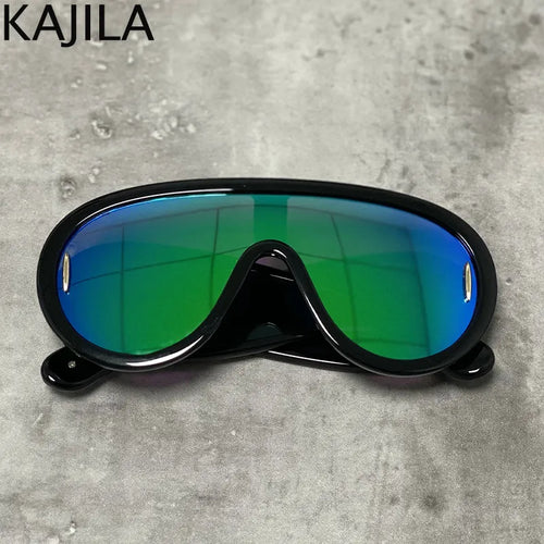 Oversized Y2K Punk One-Piece Sunglasses Women Sports Wave Mask Sun - Jeetskee