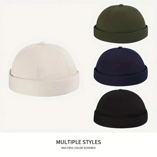 Fashion Brimless Caps Vintage Dome Hat Fashion Beanies Cotton - Jeetskee