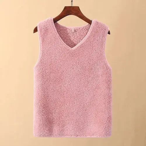 Winter New thick Warm Comfort V-neck Vest Plus Velvet Plus Large  Back - Jeetskee