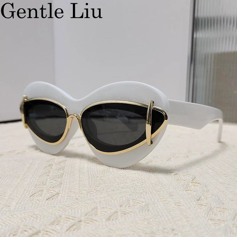 Cat Eye Sunglasses Women 2024 Luxury Brand Designer Vintage Y2k Punk - Jeetskee