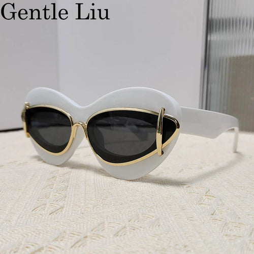 Cat Eye Sunglasses Women 2024 Luxury Brand Designer Vintage Y2k Punk - Jeetskee