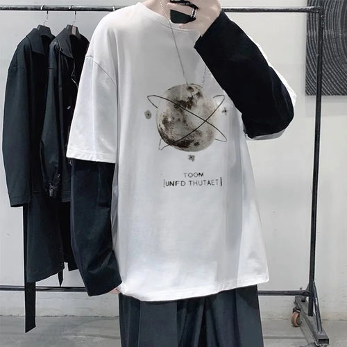 T Shirt for Men Men Long Sleeve T-shirt Unisex Print Hip-pop High - Jeetskee