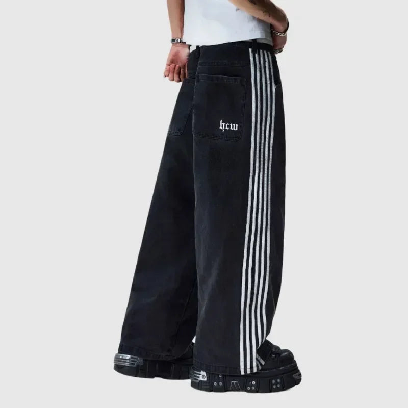 Y2K Baggy Jeans Harajuku vintage Striped Embroidered high quality - Jeetskee