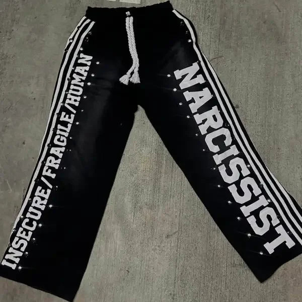New Gothic Letter Patchwork Tracksuit Men Y2k Hip Hop Retro Sequin - Jeetskee