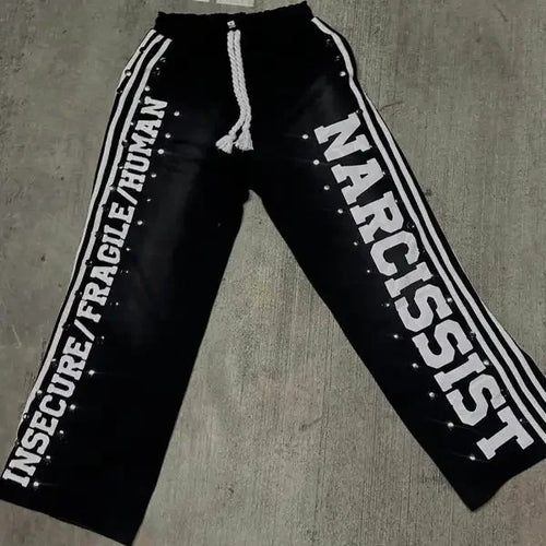 New Gothic Letter Patchwork Tracksuit Men Y2k Hip Hop Retro Sequin - Jeetskee
