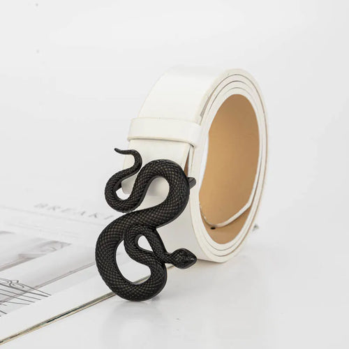 Street Punk Black Snake Buckle Belt for Men and Women Universal Korean - Jeetskee