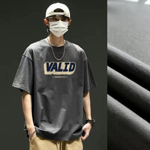 Tops Loose Male Tees Shirts Print Men's T-shirt Blue Baggy Graphic - Jeetskee