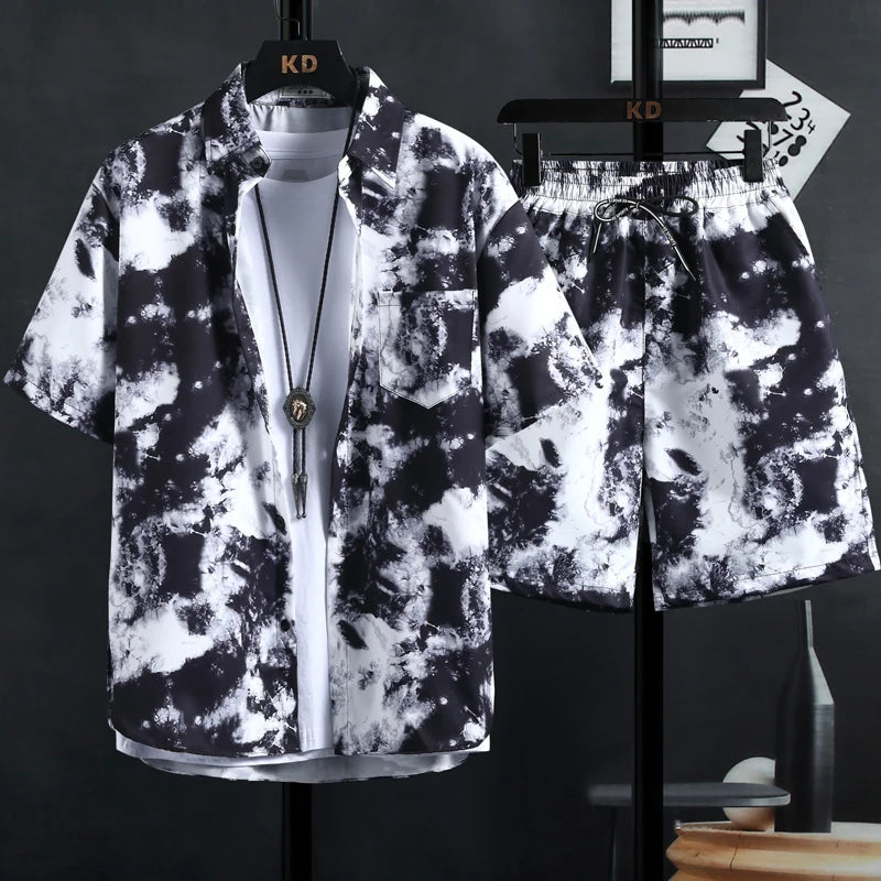 【M-3XL】New men's printed shirt sets, high quality fashion trend - Jeetskee