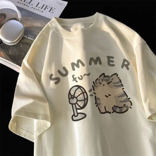 Korean Oversized Baggy T-shirt for Men Summer Casual Short Sleeve - Jeetskee