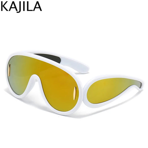Oversized Y2K Punk One-Piece Sunglasses Women Sports Wave Mask Sun - Jeetskee