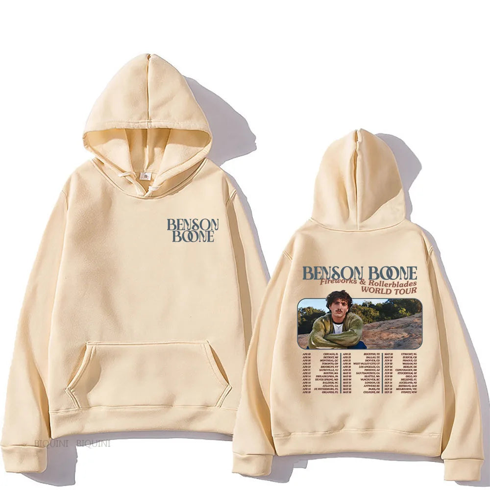 Benson Boone Hoodies Fireworks & Rollerblades World Tour Sweatshirts - Jeetskee