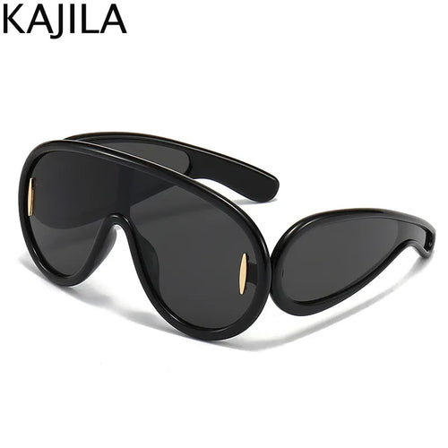 Oversized Y2K Punk One-Piece Sunglasses Women Sports Wave Mask Sun - Jeetskee