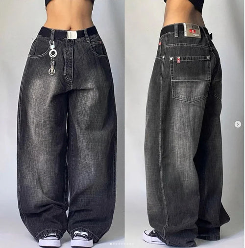 2024 New American Harajuku Retro Straight High Waist Y2K Street Style - Jeetskee