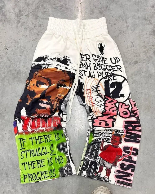 Streetwear Women Y2K Pants Gothic Hip Hop Retro Camo Graphic Baggy - Jeetskee