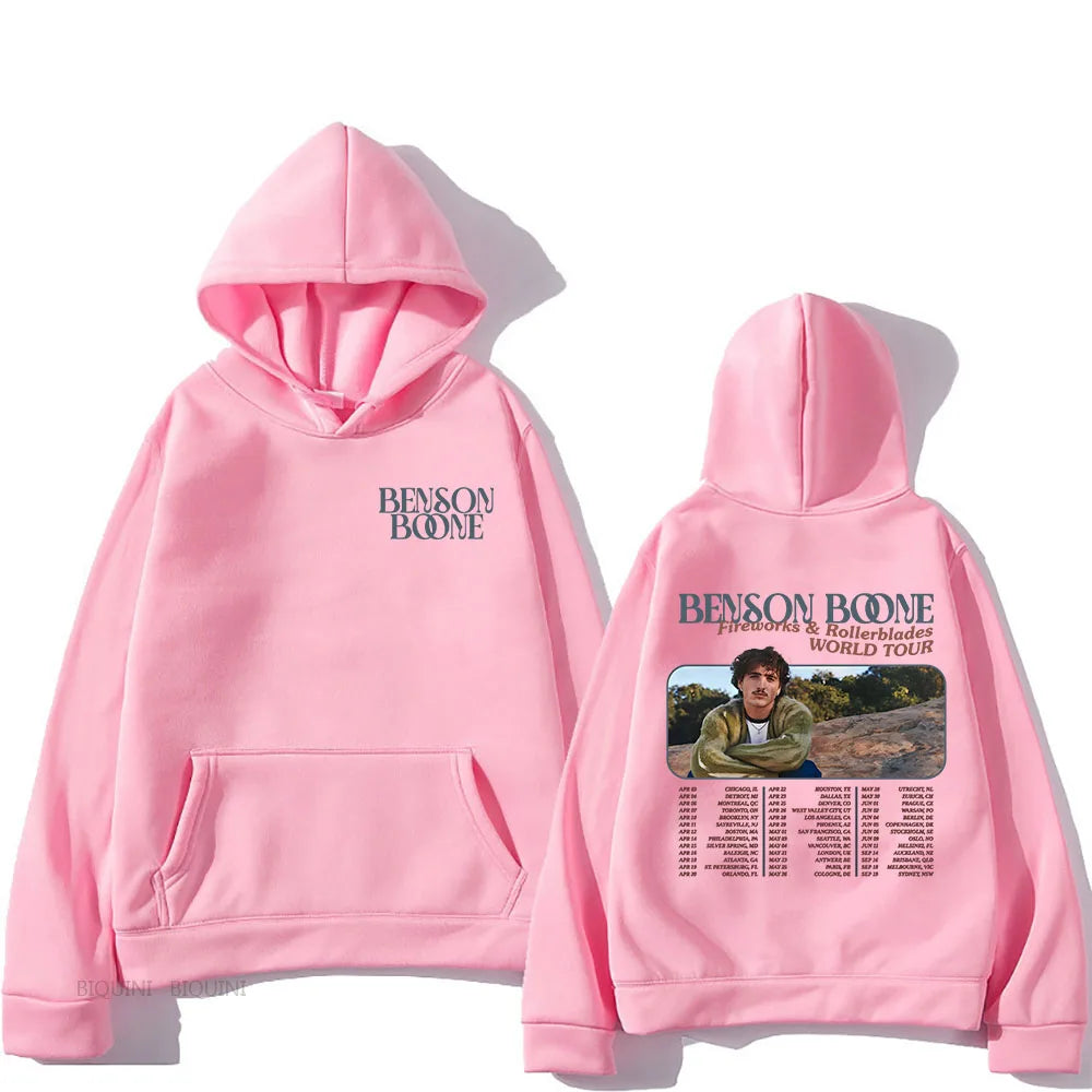 Benson Boone Hoodies Fireworks & Rollerblades World Tour Sweatshirts - Jeetskee