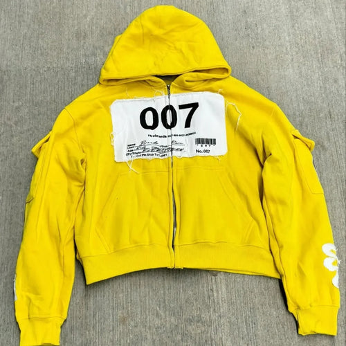 Y2K Zip Up Hoodie Men Women Harajuku Hip Hop New Fashion Patch - Jeetskee
