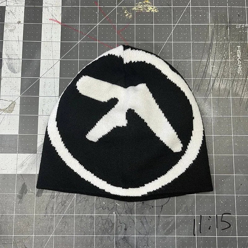Aphex Twin Women Hat Knitting Beanies Caps For Men Y2k Streetwear - Jeetskee