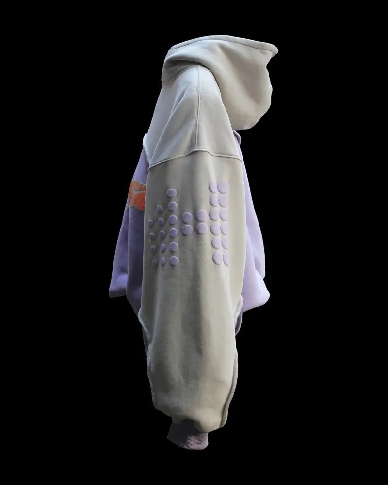 Y2K Harajuku zip Hoodie Fashion Letter Pattern Printed Splicing Design - Jeetskee