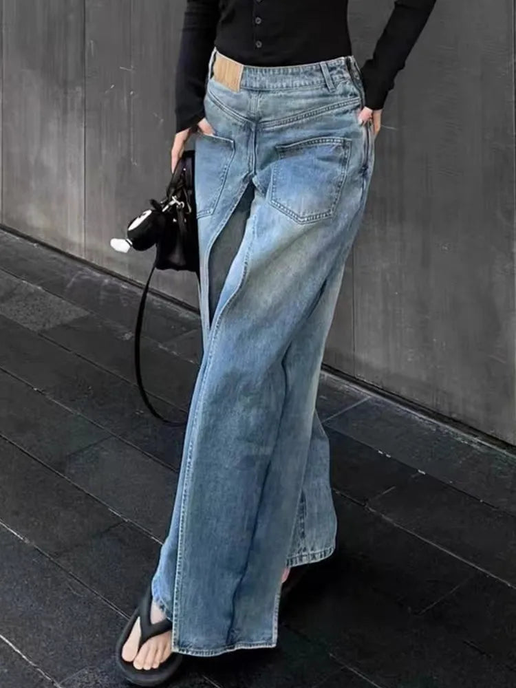 Trashy Y2K Style New Rock Hip Hop Baggy Wide Leg Jeans Pants Women 90S - Jeetskee