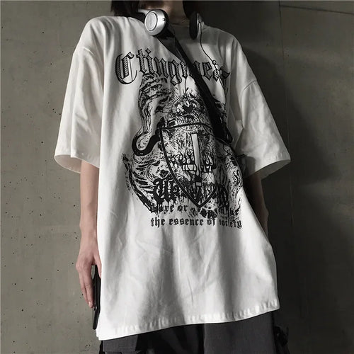 T Shirt for Men Dark Print T-shirts Men's clothing Gothic Fashion - Jeetskee