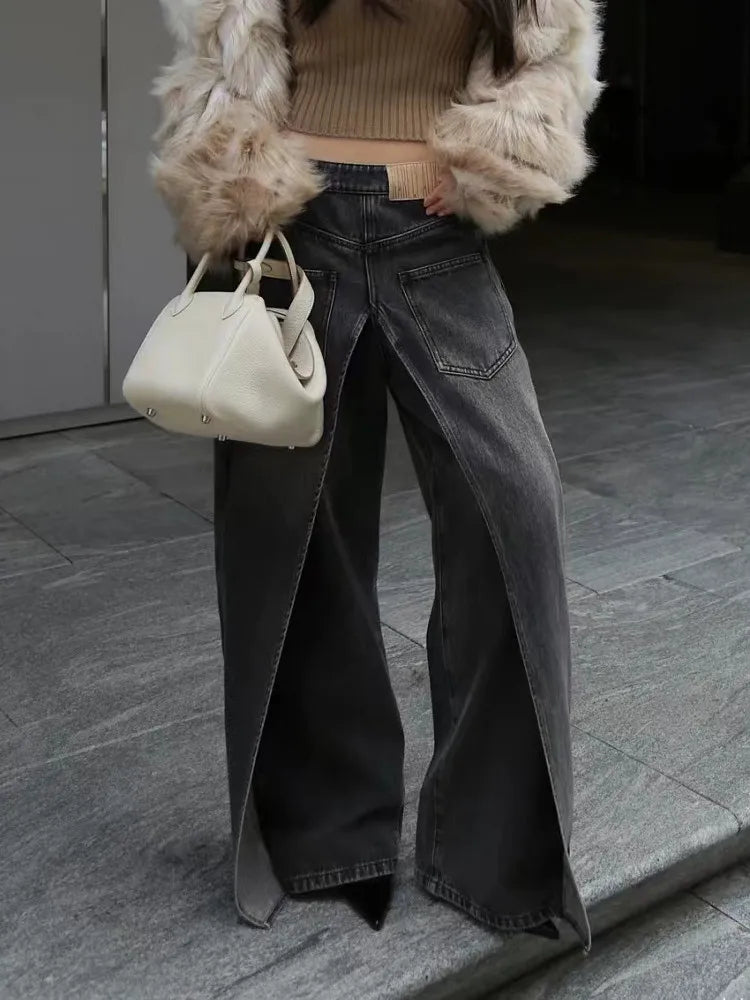 Trashy Y2K Style New Rock Hip Hop Baggy Wide Leg Jeans Pants Women 90S - Jeetskee