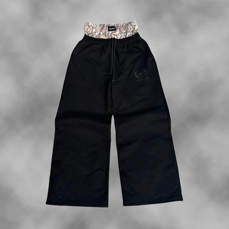 Y2K Trend Sweatpants Camouflage Embroidered Pattern Streetwear Men - Jeetskee