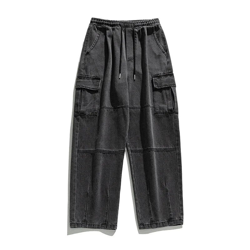 Trendy Denim Jeans Men Casual Loose Baggy Trousers Streetwear Hiphop - Jeetskee