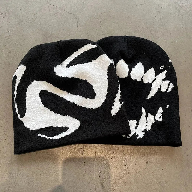 Women Hat Knitting Beanies Goth Tooth Caps Men Y2k Streetwear Winter - Jeetskee