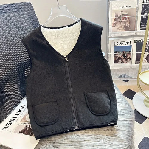 2024 New Vest Men Women New Autumn And Winter Plus Velvet Padded - Jeetskee