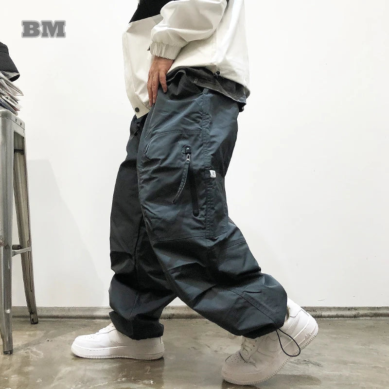 Korean Streetwear Loose Cargo Pants For Men Clothing Harajuku Multi - Jeetskee