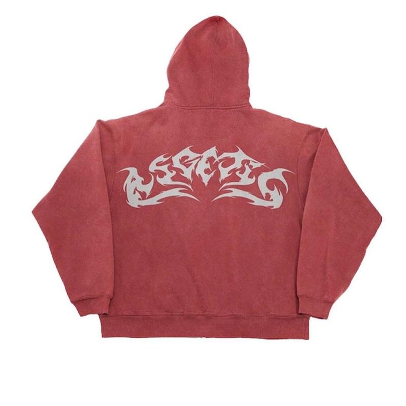 Street Retro Clothing Flame Print Oversized Sweatshirt Women Y2k - Jeetskee